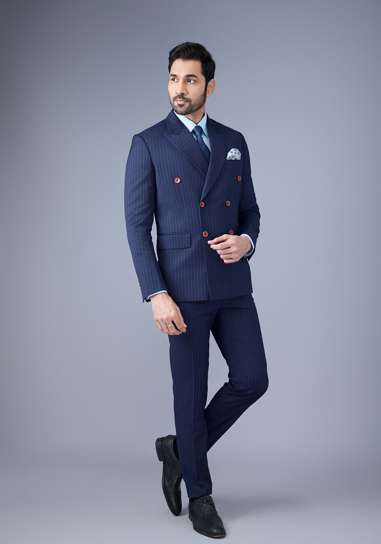 Navy Double Breasted Suit