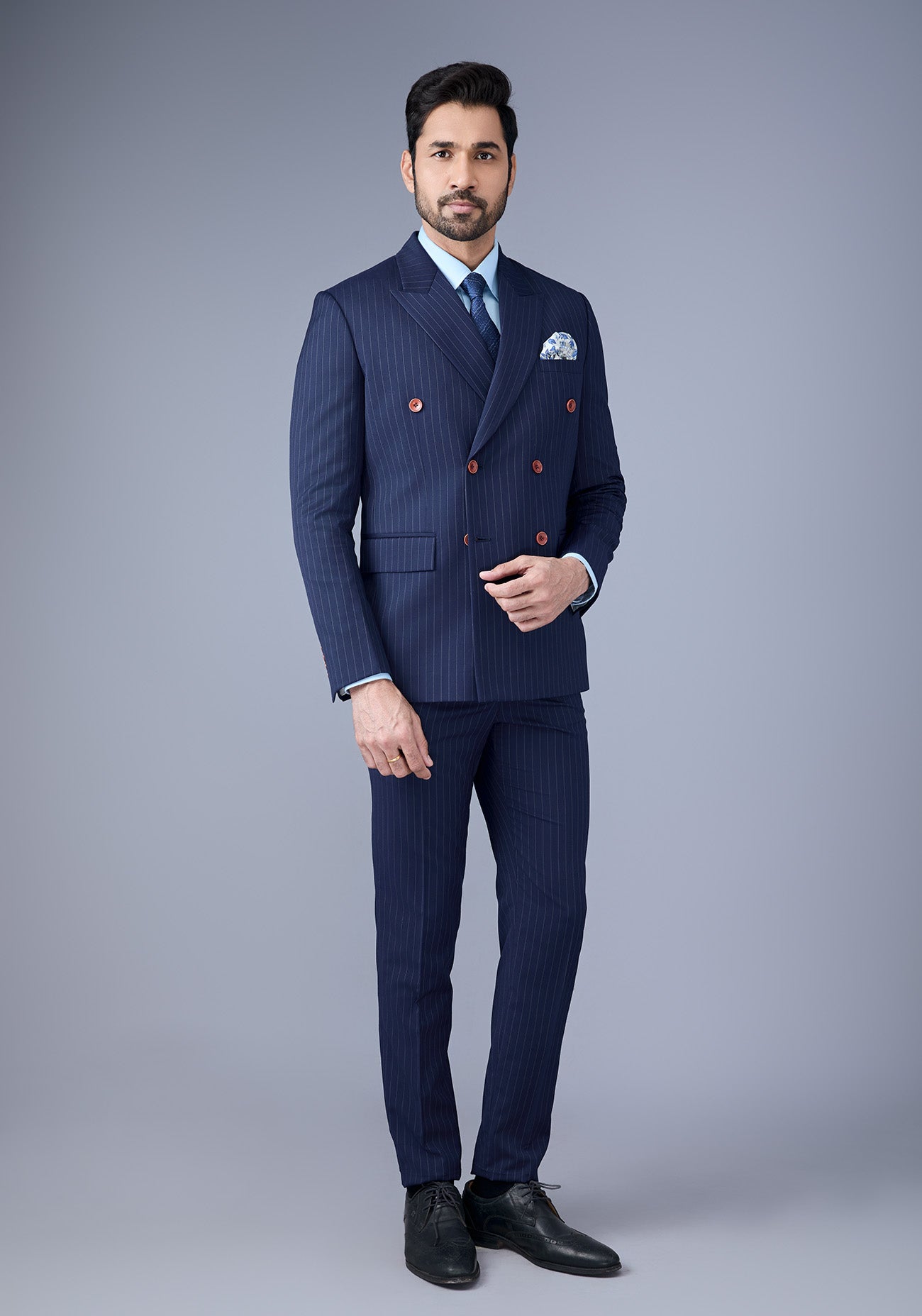 Navy Double Breasted Suit
