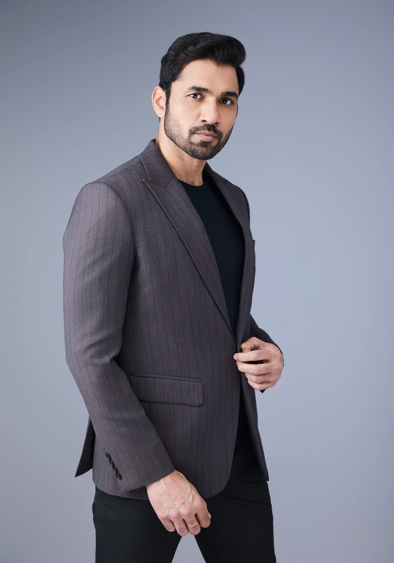 Dark Grey Motif Blazer