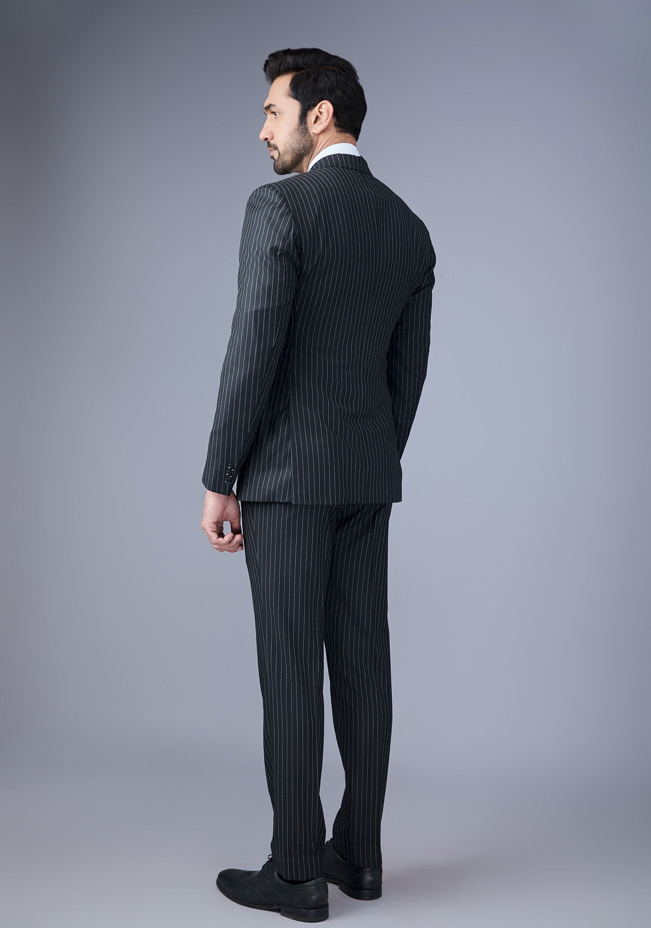 Black Pinstripe Classic Suit