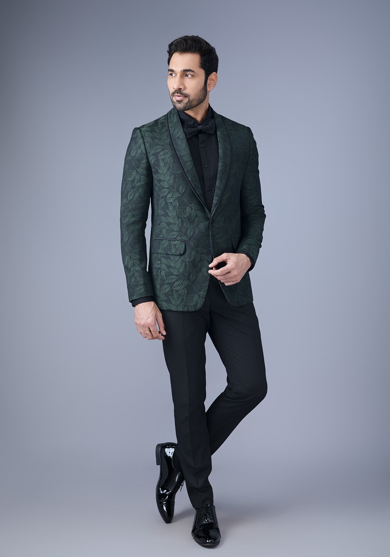 Dark Green Leaf Blazer