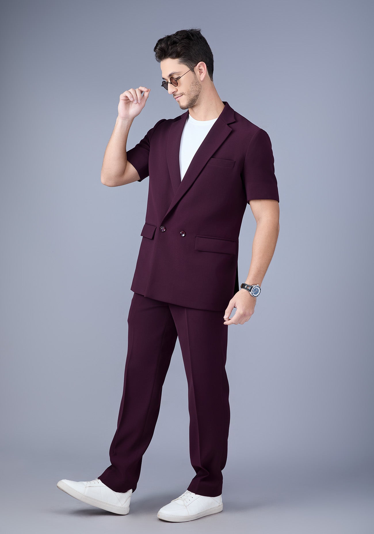 Maroon Short-Sleeve Suit