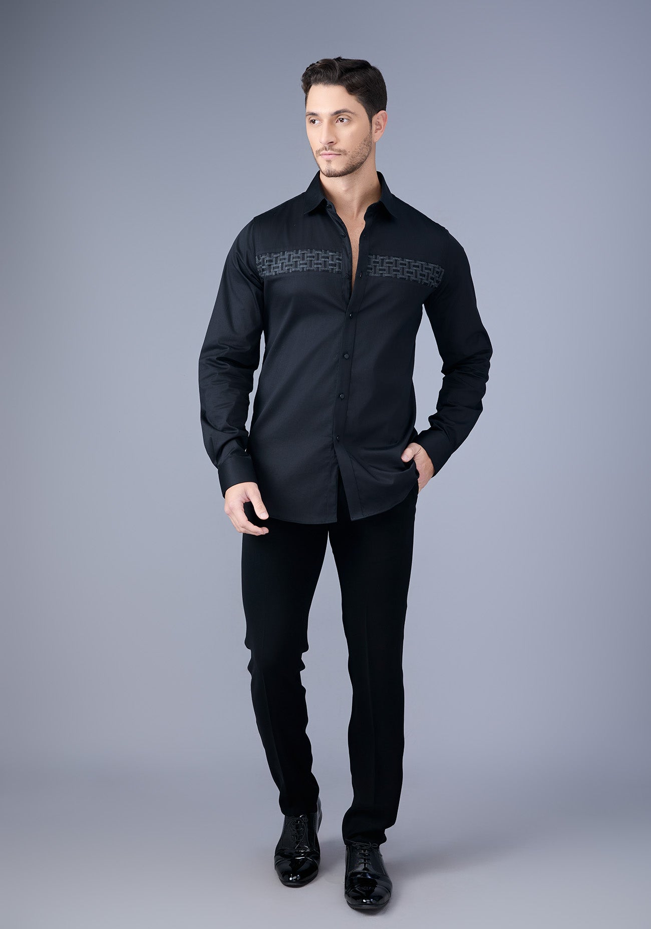 Black Embroidered Shirt