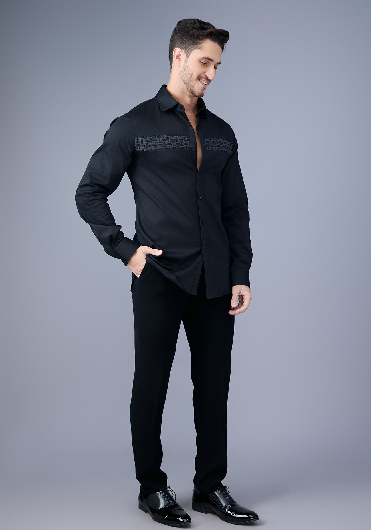 Black Embroidered Shirt