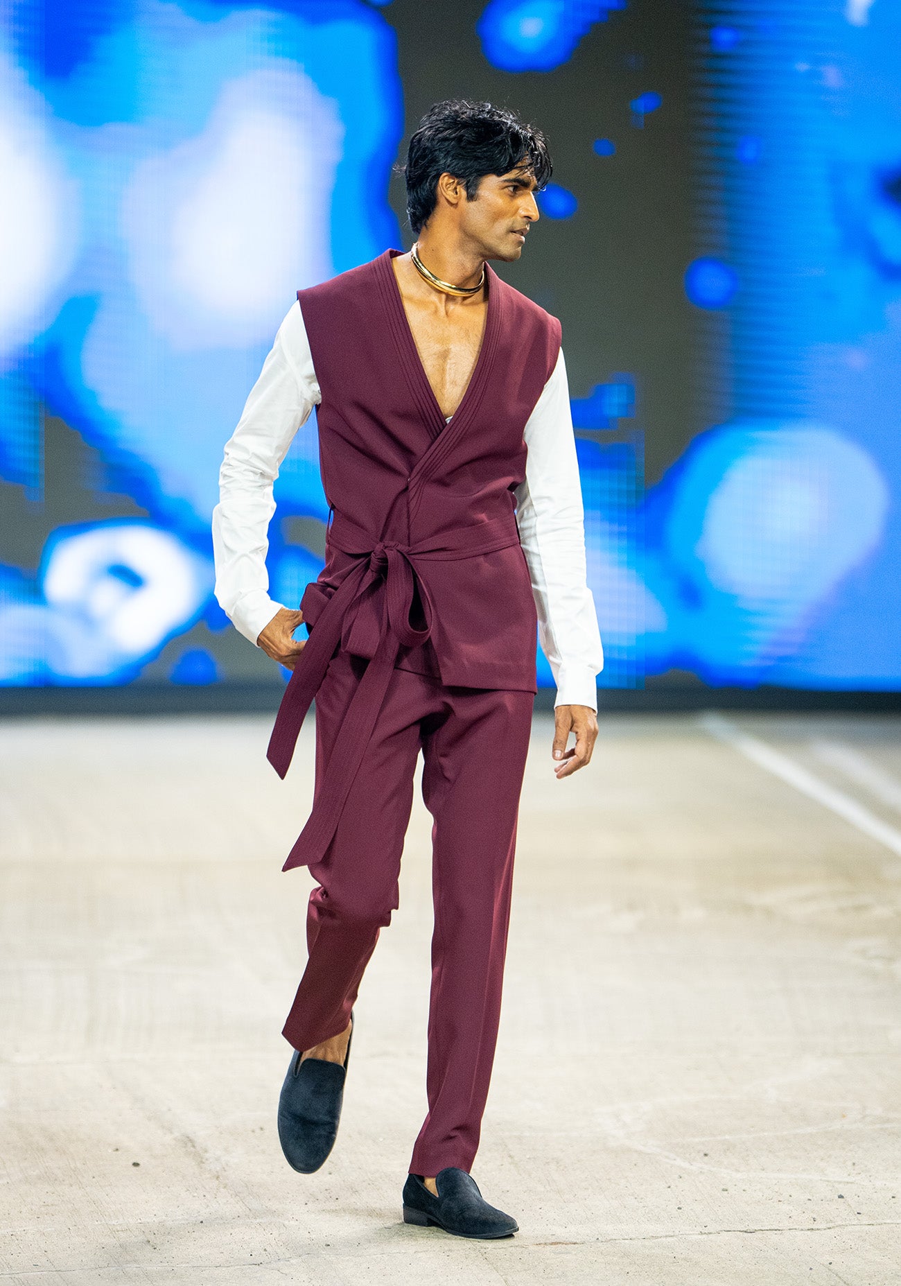 Wine Aladdin Tie-Up Co-ord Set