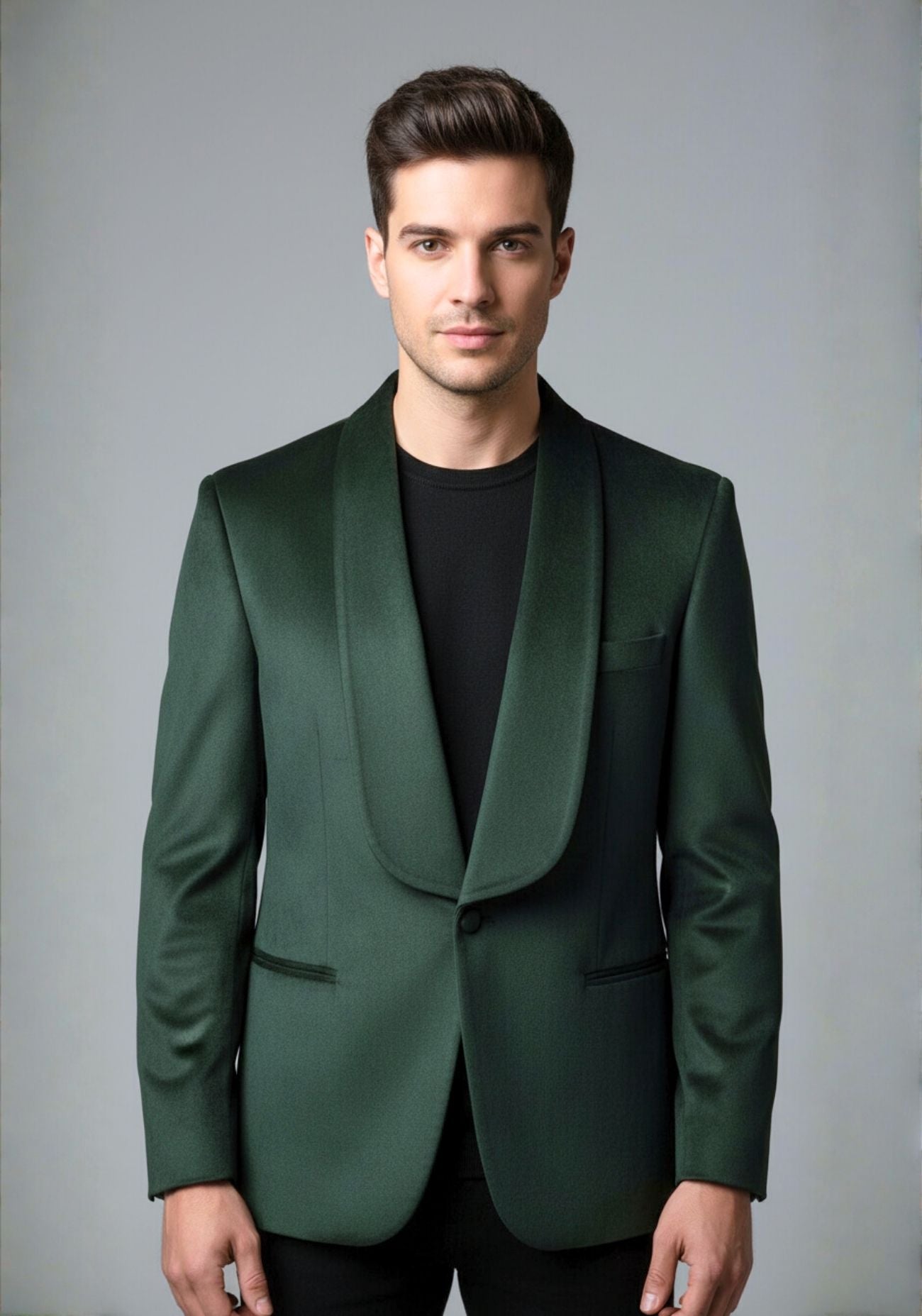Green shawl lapel jacket