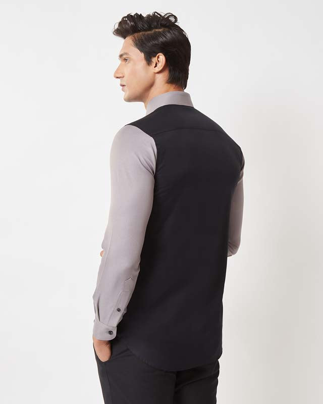 Criss cross panel shirt
