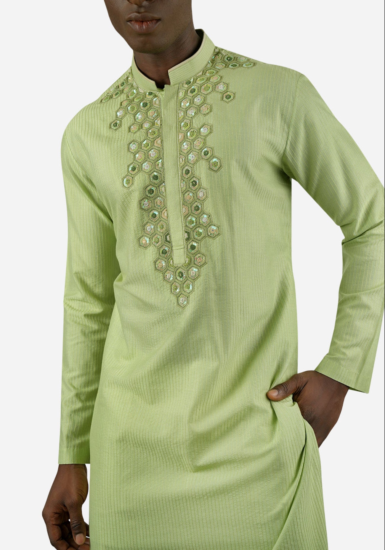 Moss Green Embroidered Kurta Set