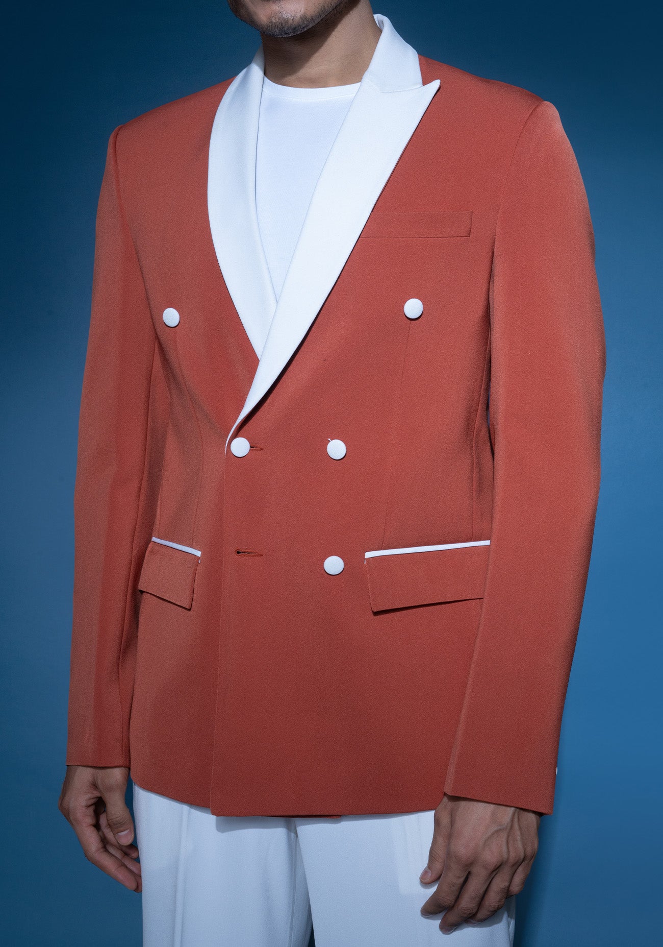 Burnt orange double breasted jacket