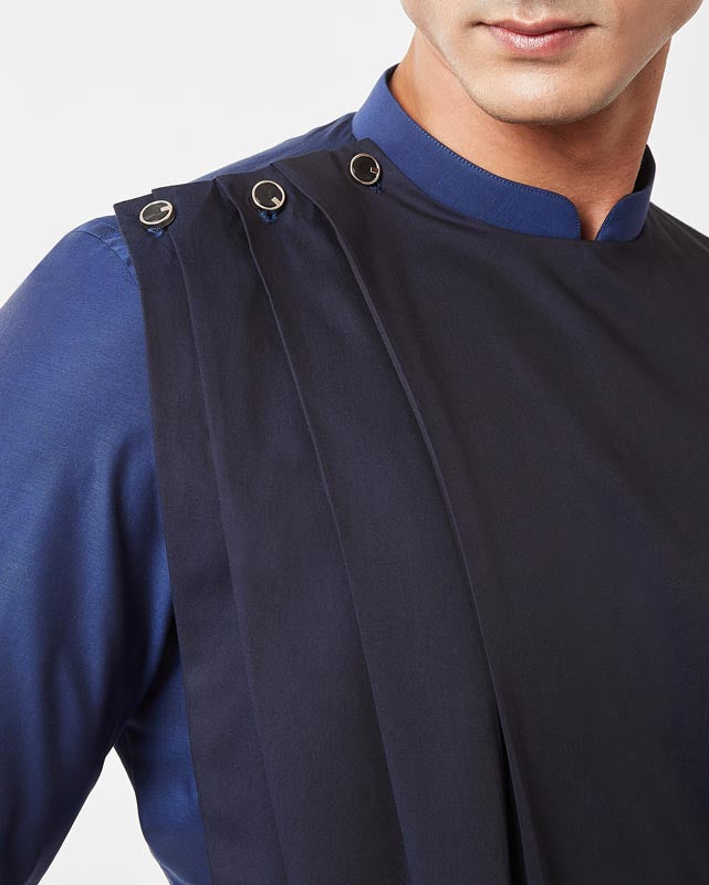 Navy Blue Drape Shirt