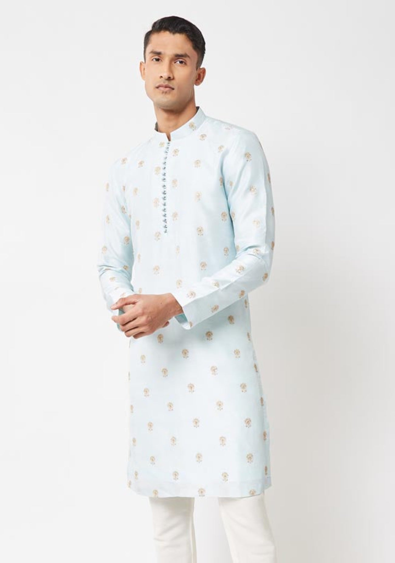 Powder Blue Embroidered Kurta
