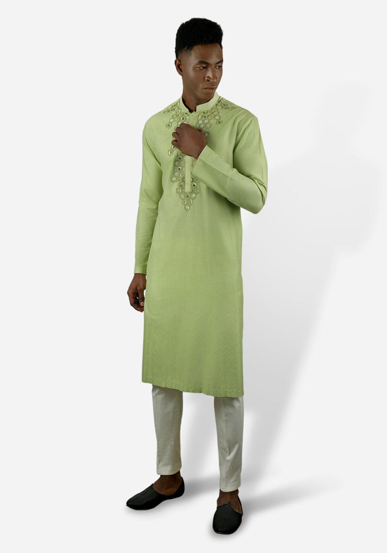 Moss Green Embroidered Kurta Set