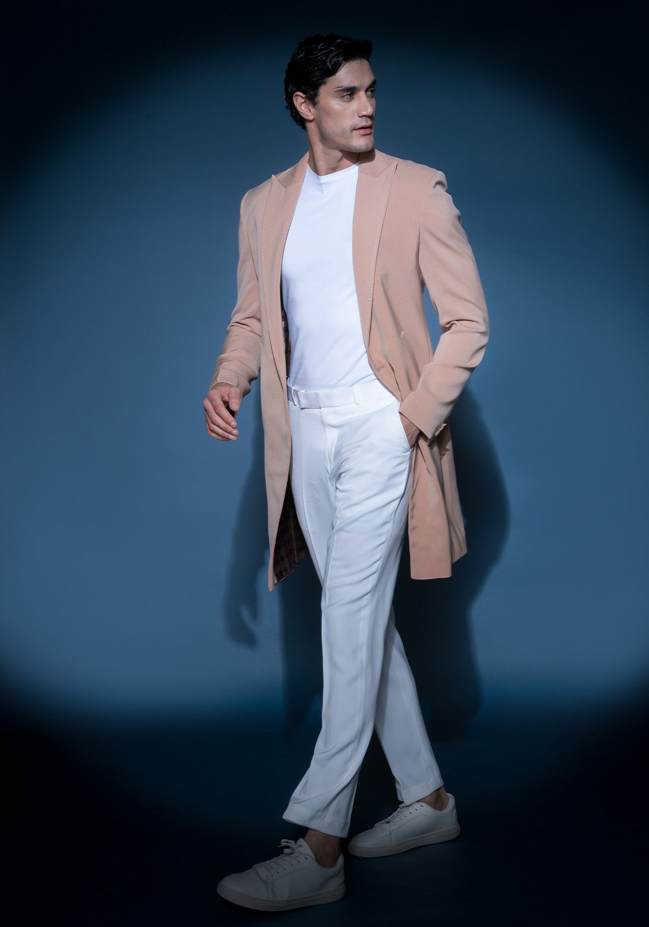 Taupe Crepe Trench Coat