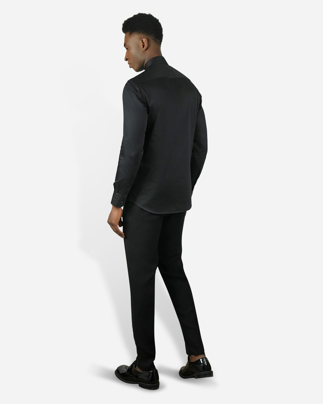Black Sequin Zipper Shirt