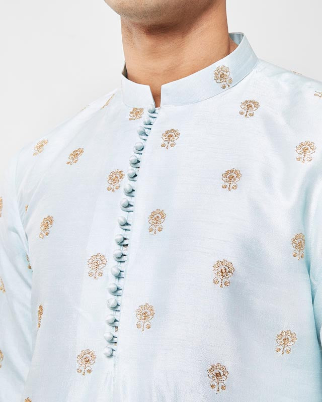 Powder Blue Embroidered Kurta