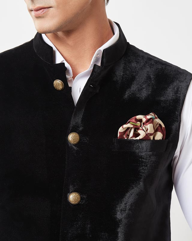 Black Velvet Nehru Jacket