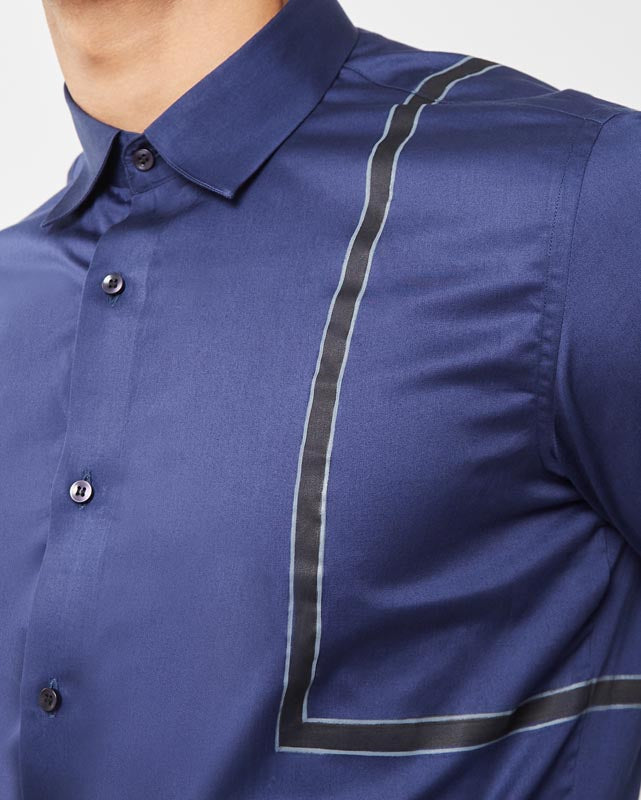 Navy Blue Hand painted Shirt