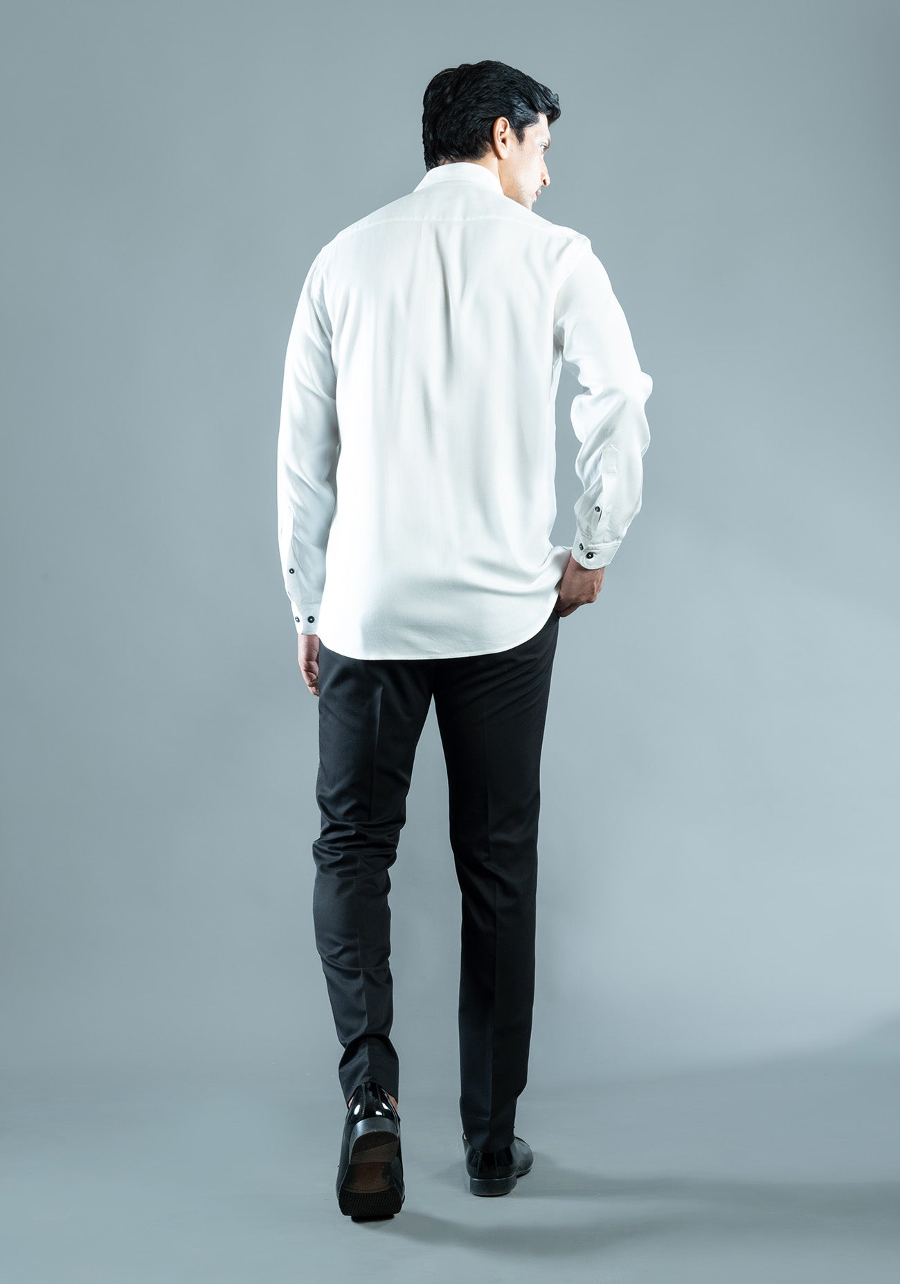 White Floral Origami Shirt