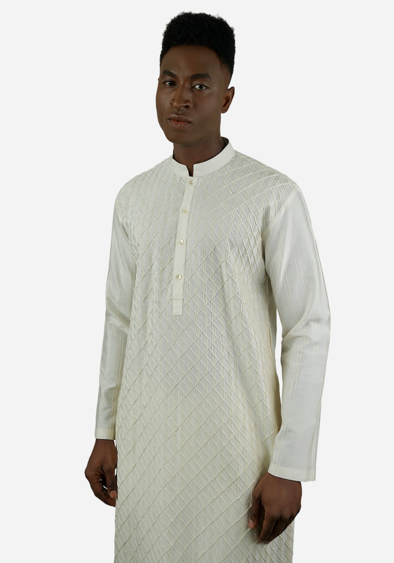 Ivory Pintuck Kurta Set