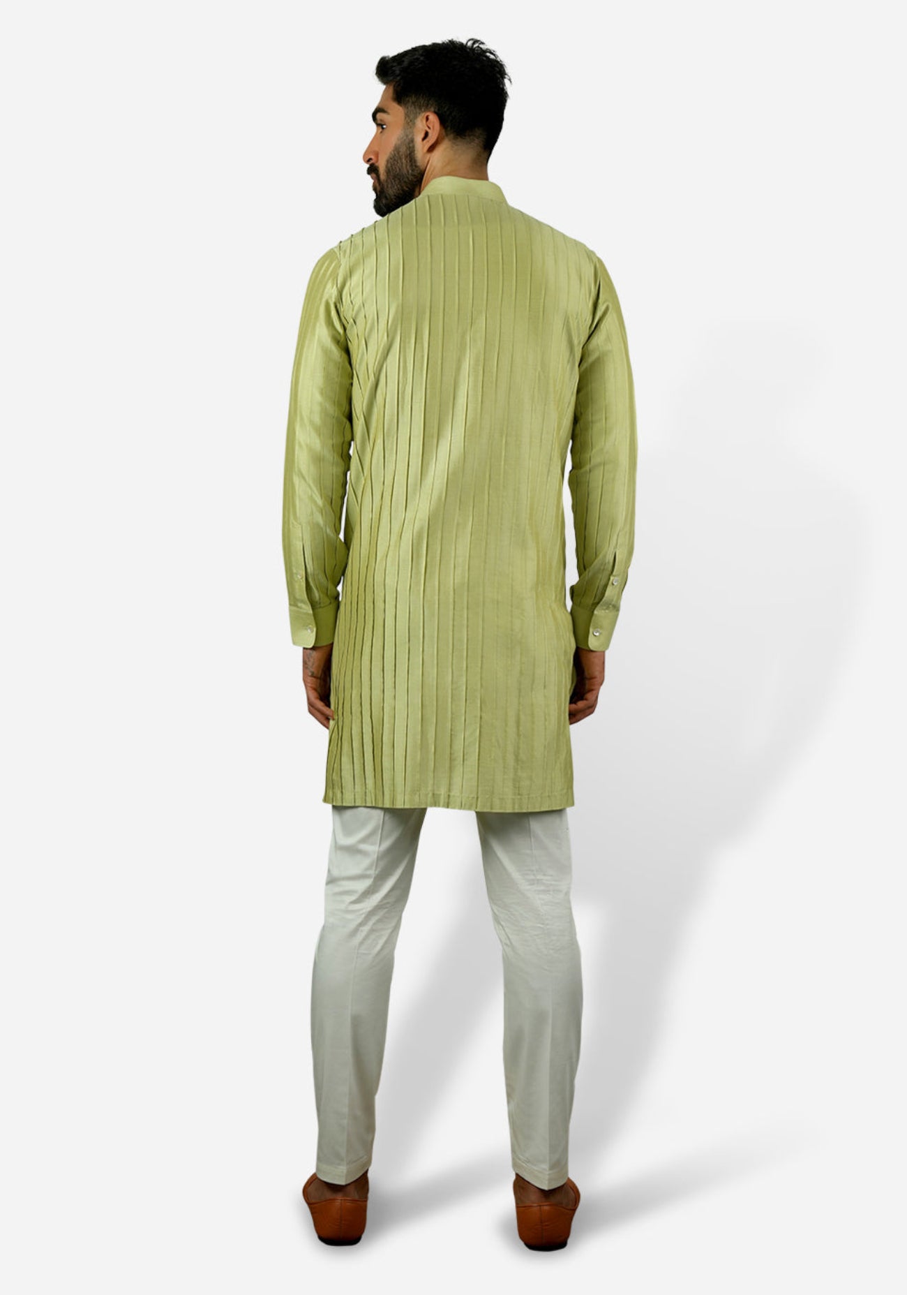 Citron Pintuck Embroidered Kurta Set