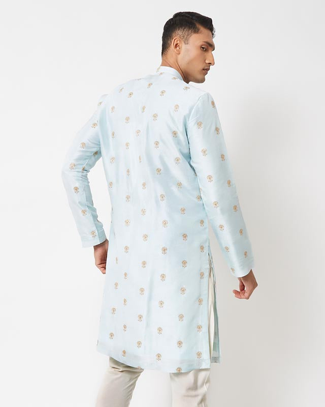 Powder Blue Embroidered Kurta