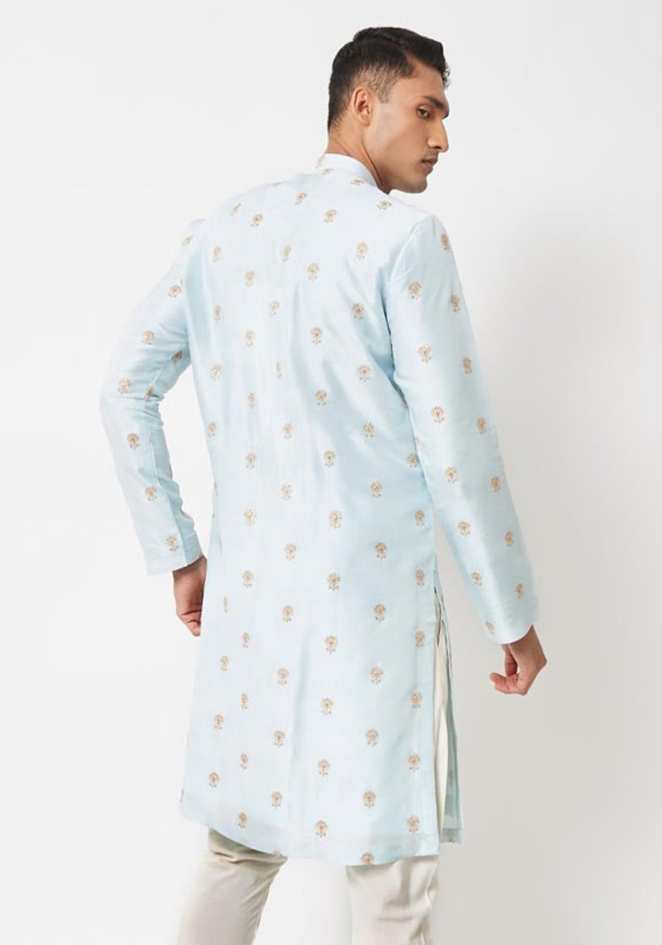 Powder Blue Embroidered Kurta