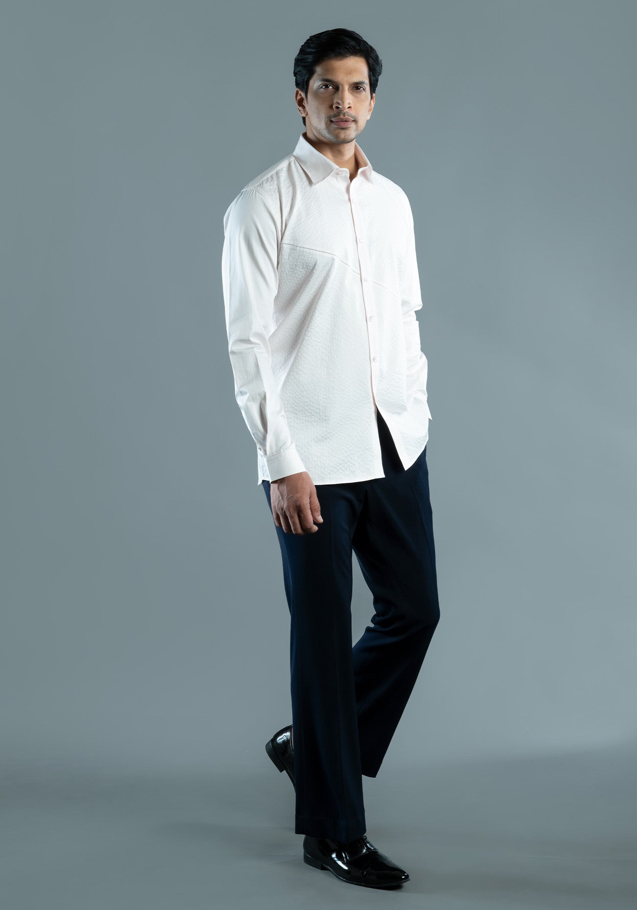 Light Pink Cotton Textured Shirt