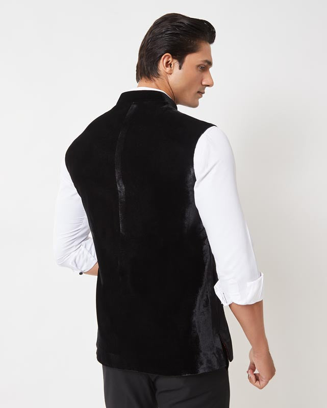 Black Velvet Nehru Jacket