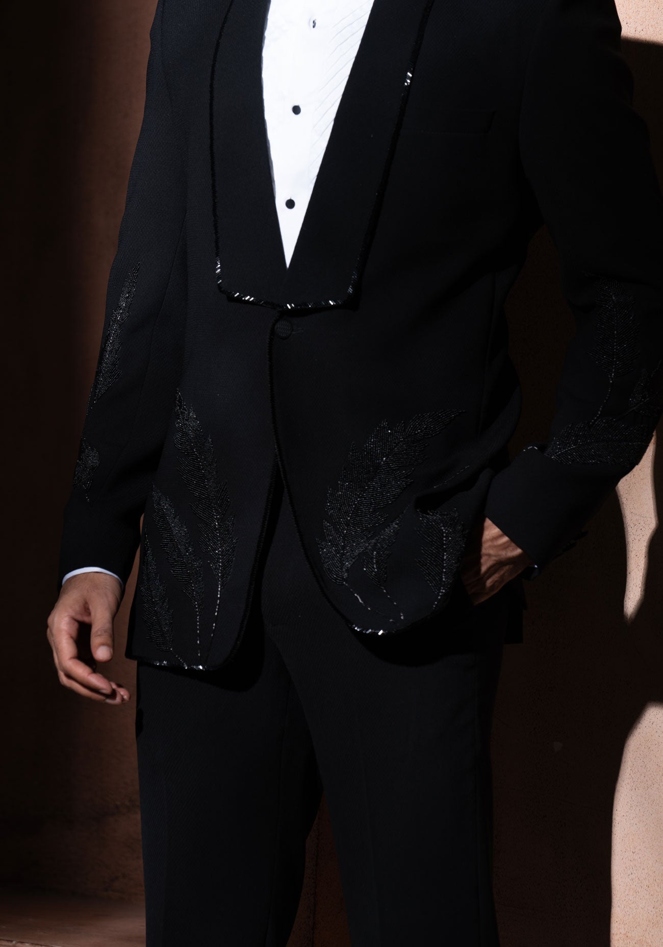 Black Embroidered Tuxedo