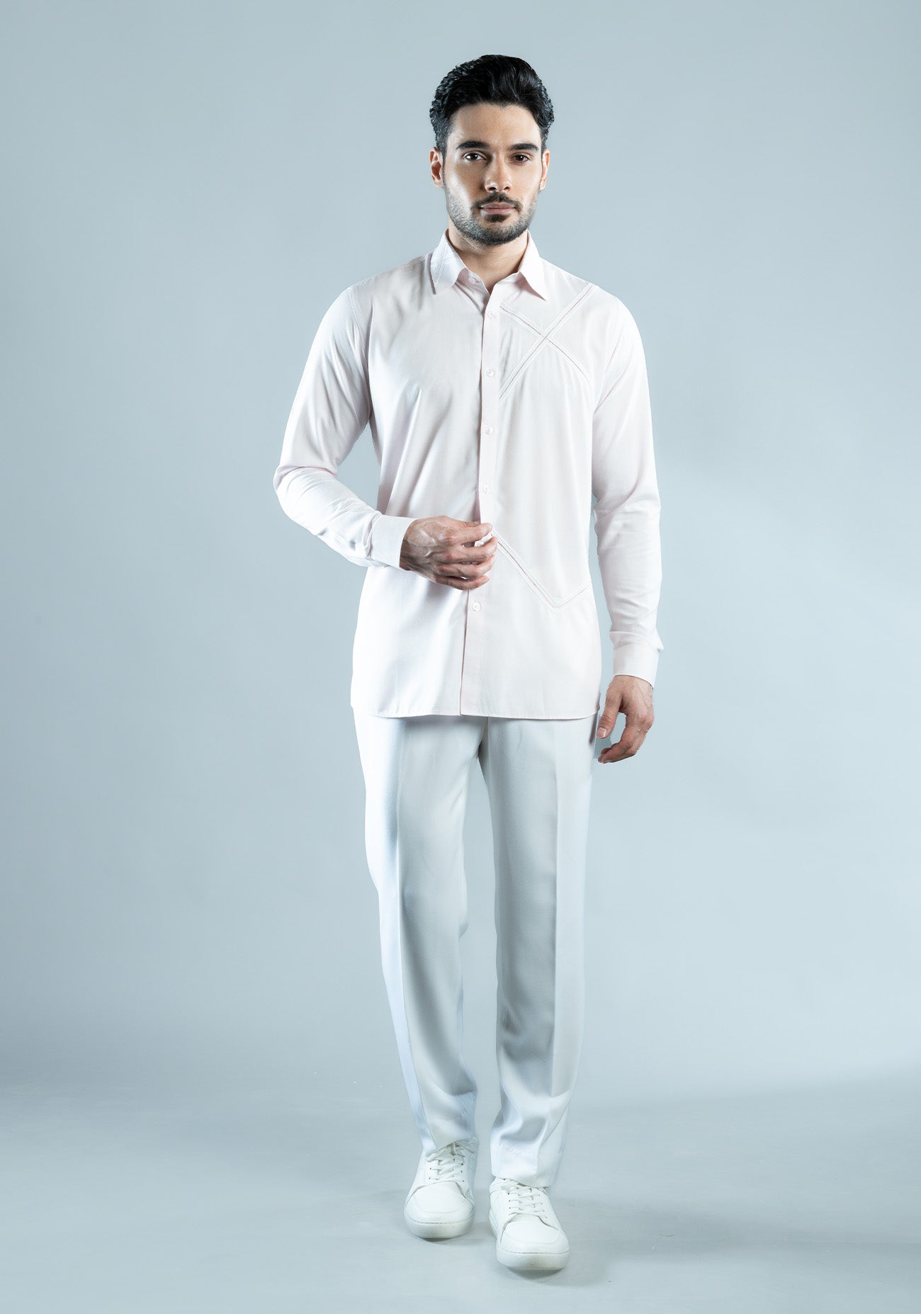 Light Pink Embroidered Shirt