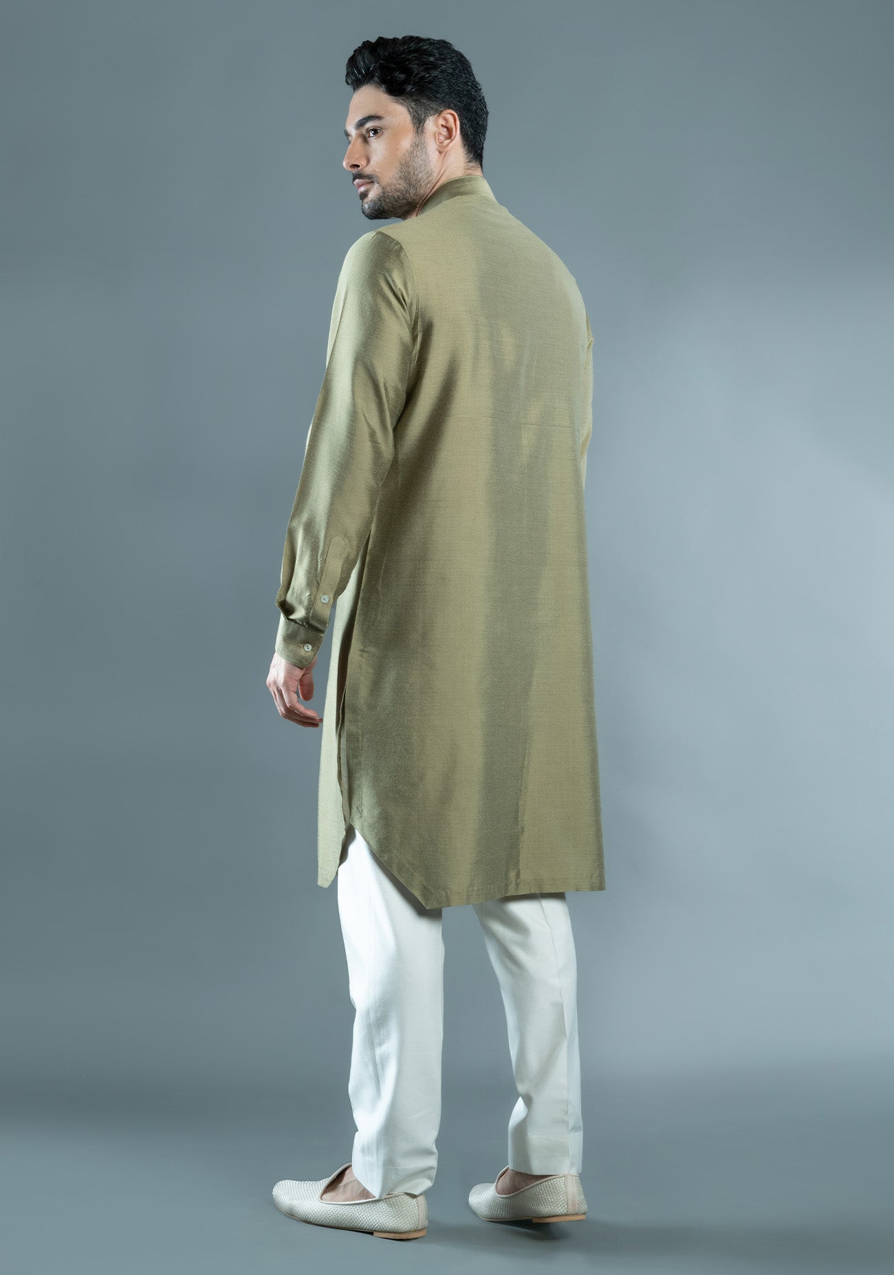 Moss Green Embroidered Kurta