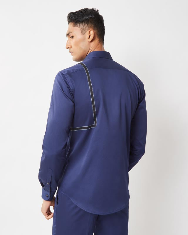 Navy Blue Hand painted Shirt