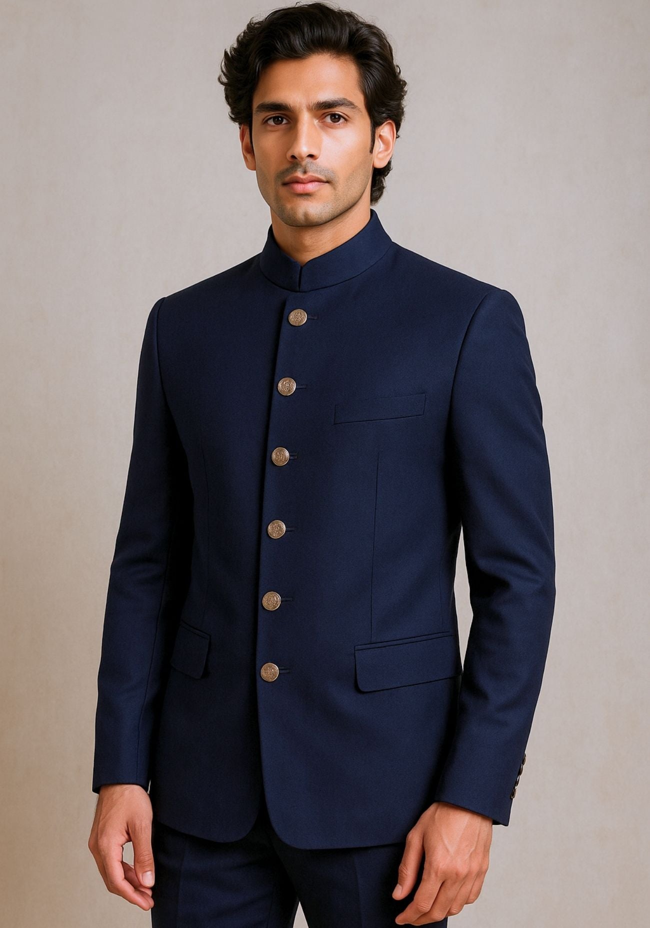 Navy Blue Bandhgala