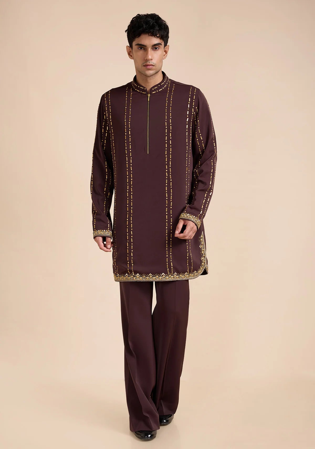 THE GRANDEUR ZIP-FRONT KURTA SET