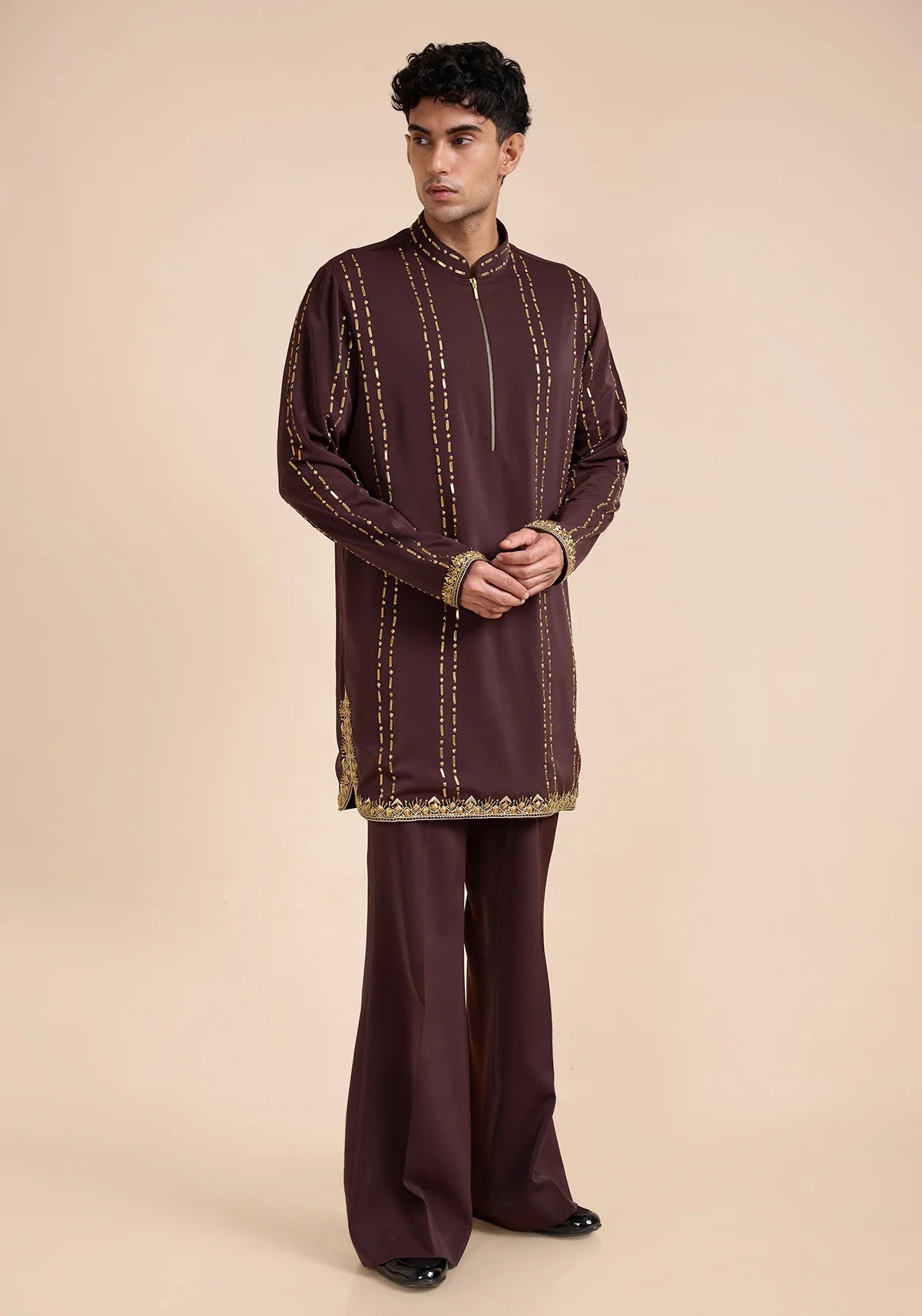 THE GRANDEUR ZIP-FRONT KURTA SET