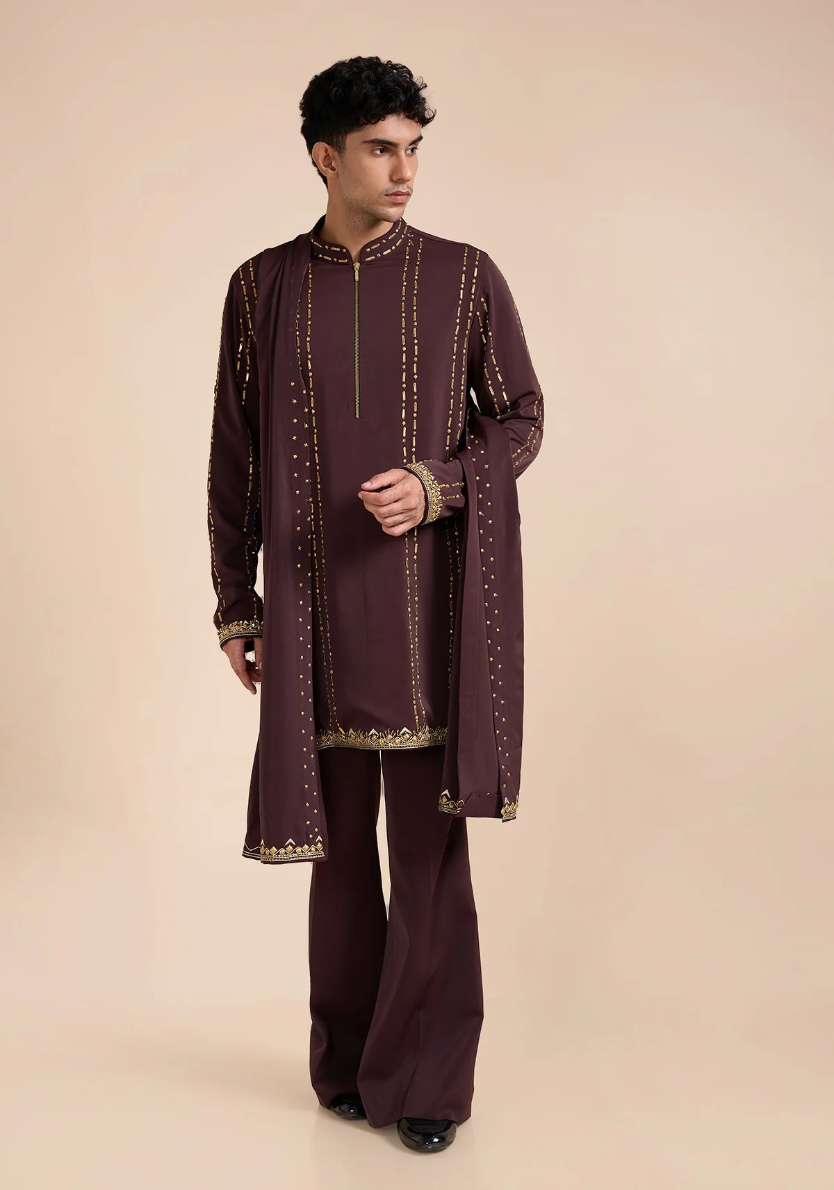 THE GRANDEUR ZIP-FRONT KURTA SET