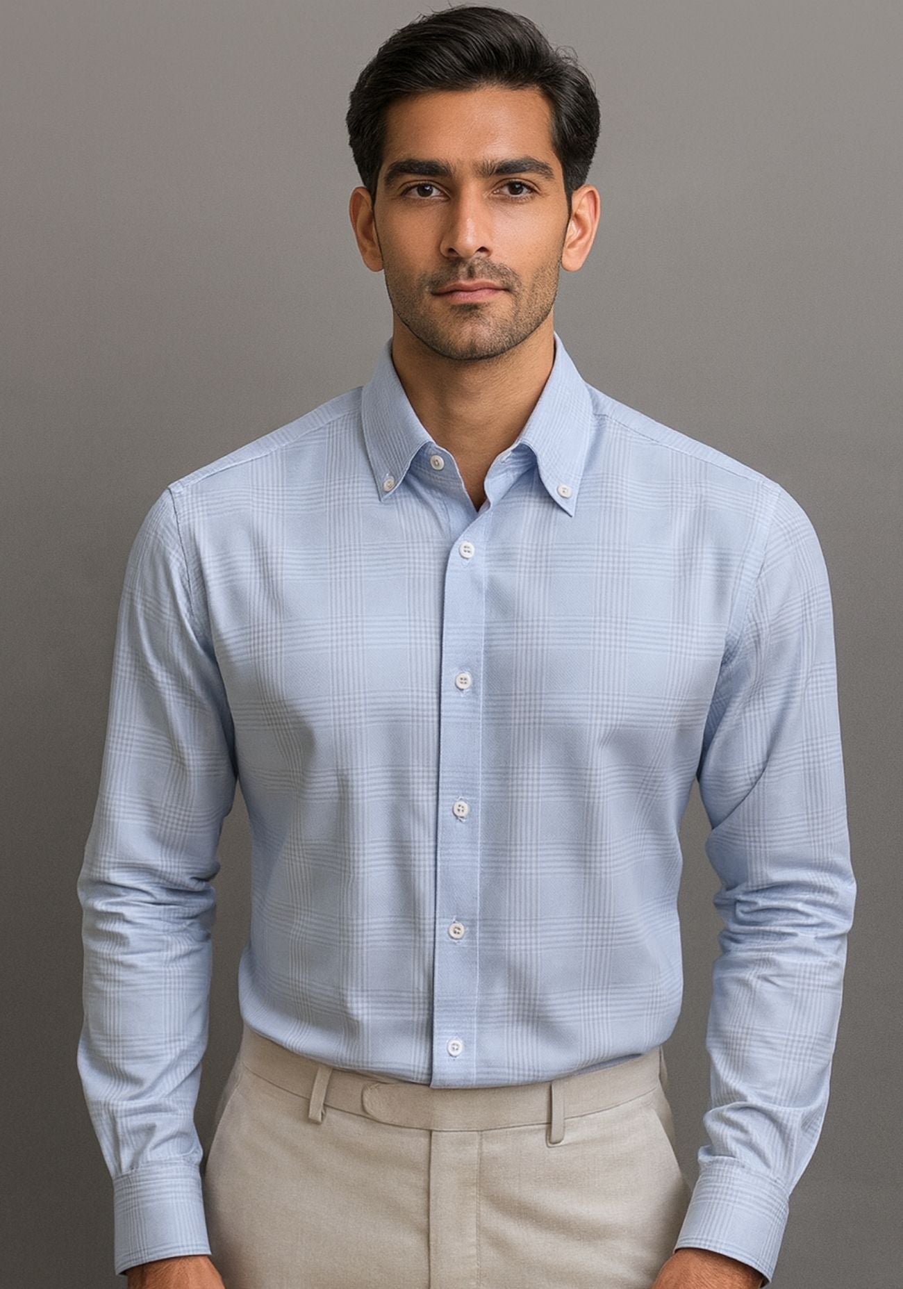 Blue checks corporate shirt
