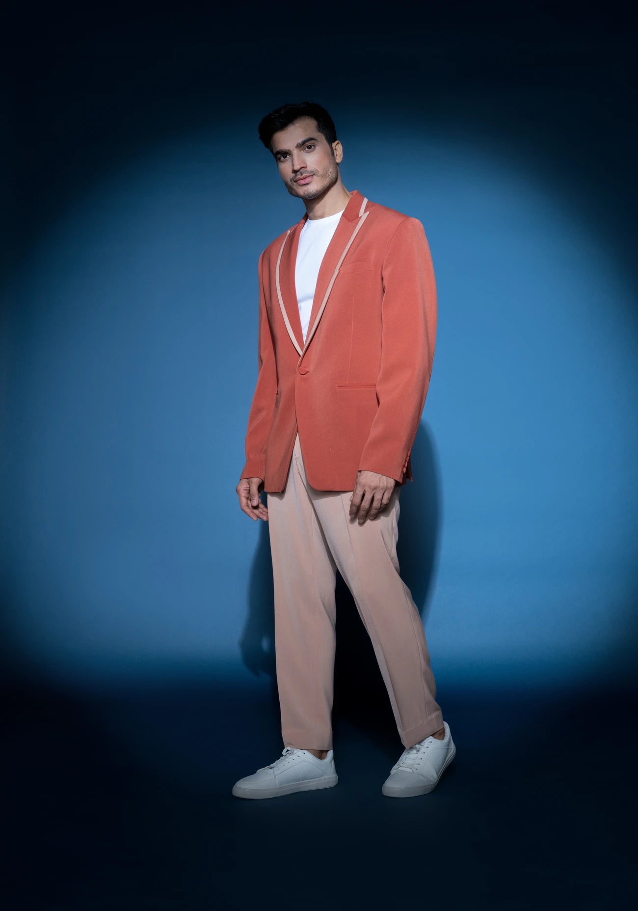 Burnt orange single breasted jacket