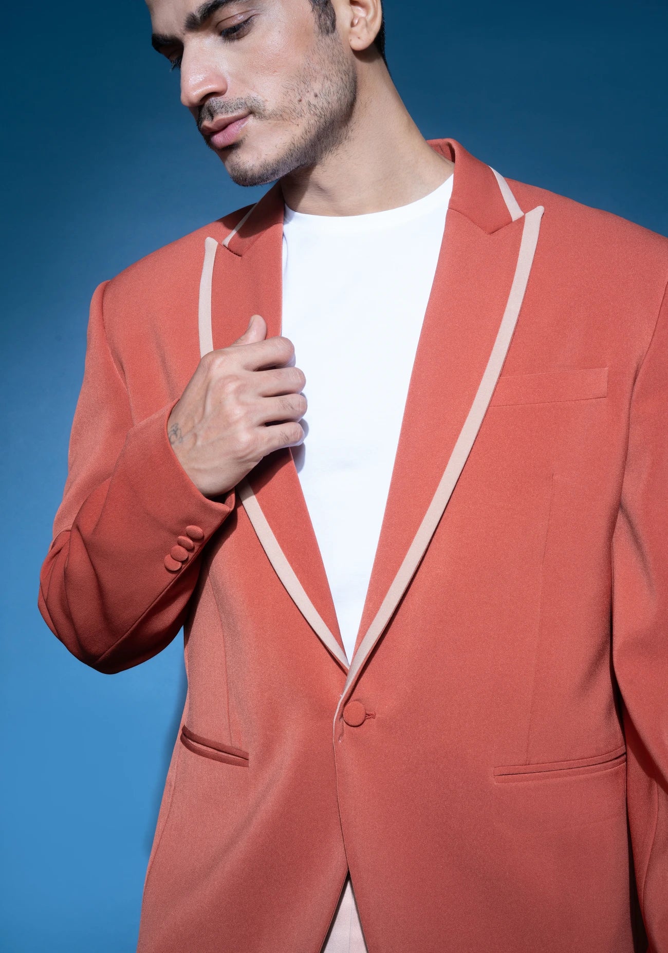Burnt orange single breasted jacket