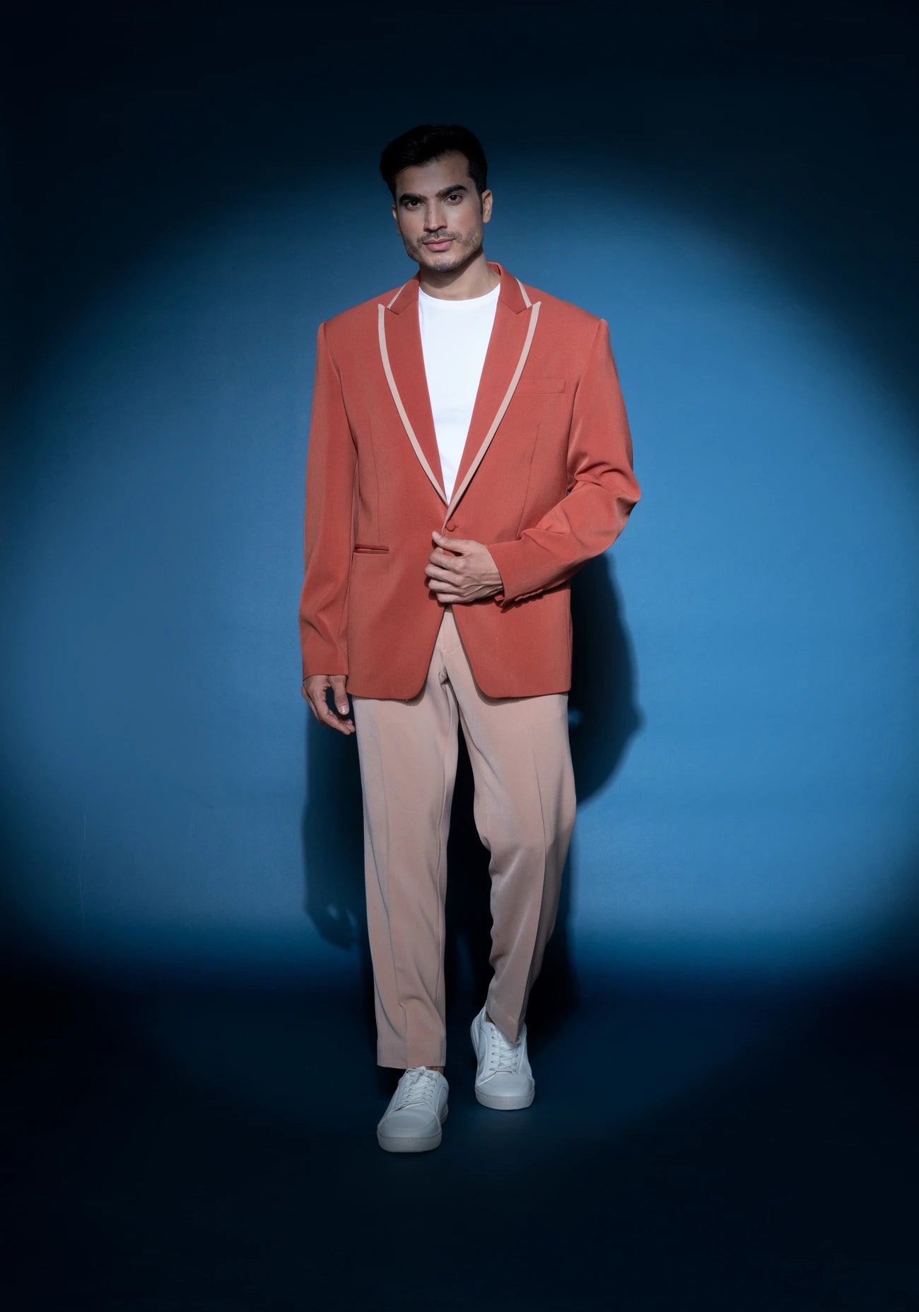 Burnt orange single breasted jacket