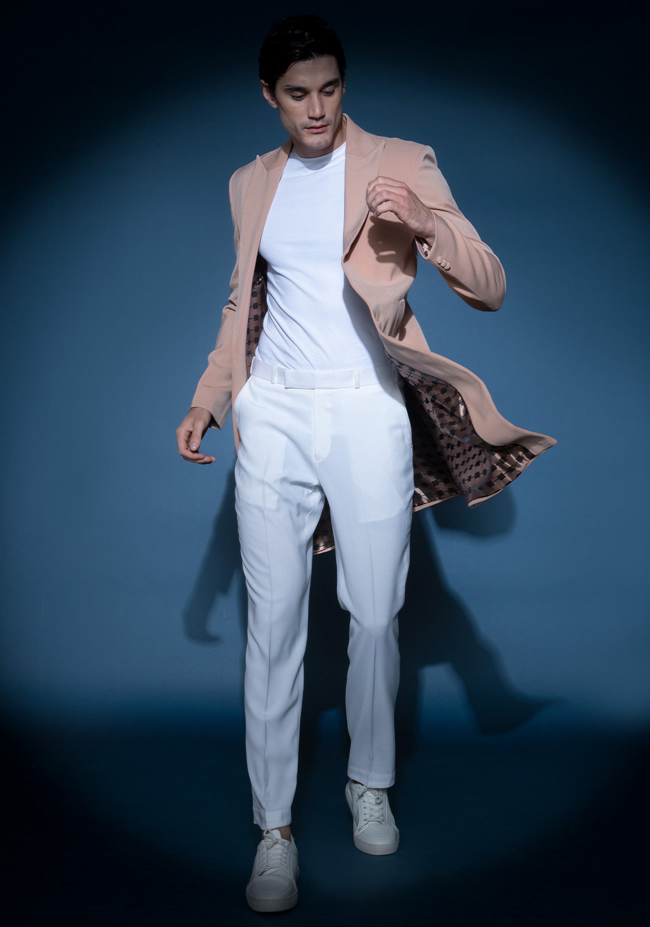 Taupe Crepe Trench Coat