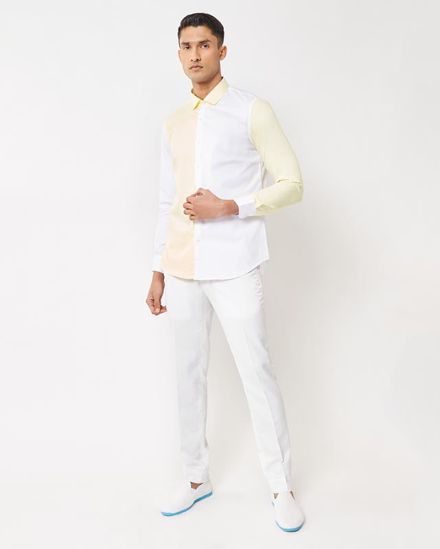 Yellow Color-block Shirt