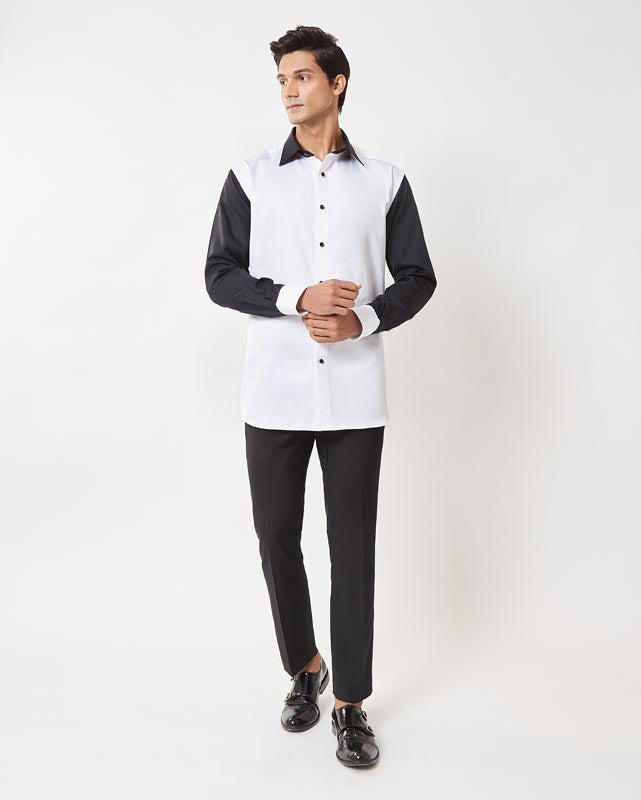Black and White Cutaway Shirt