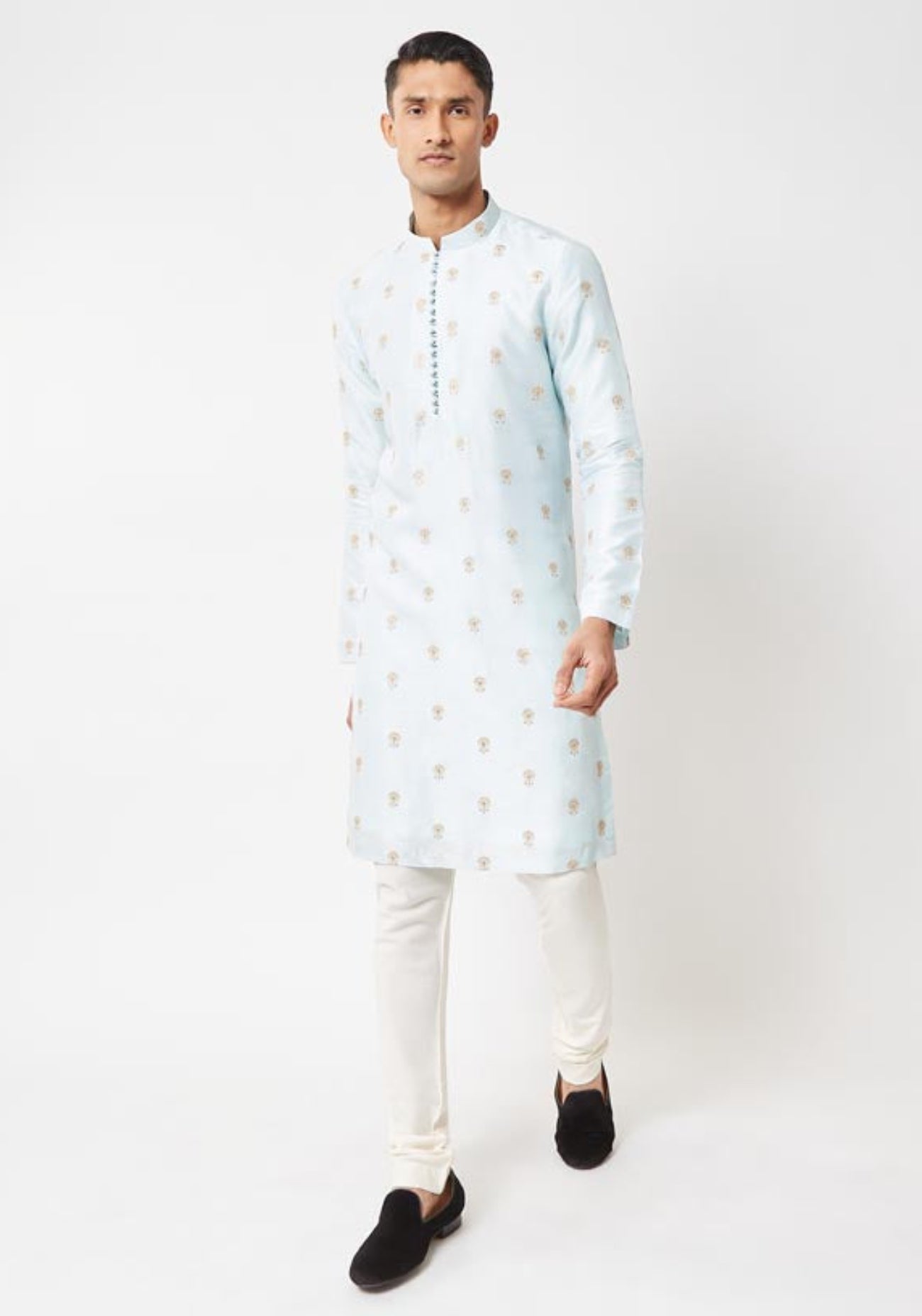 Powder Blue Embroidered Kurta