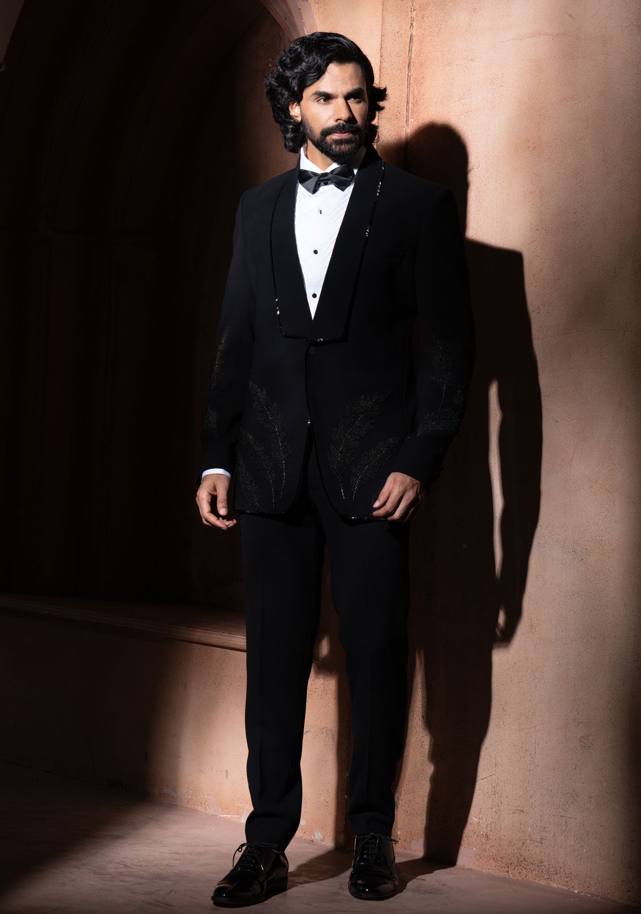 Black Embroidered Tuxedo