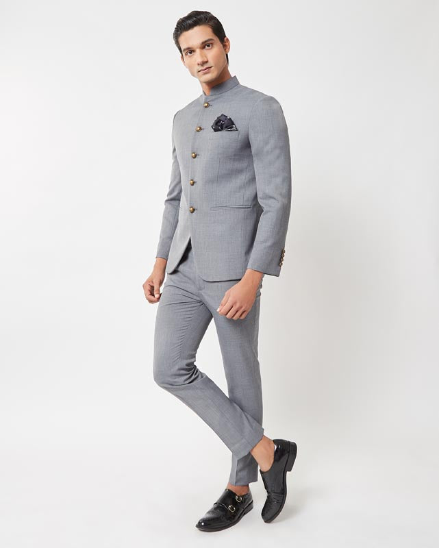 Classic Prime Grey Bandhgala