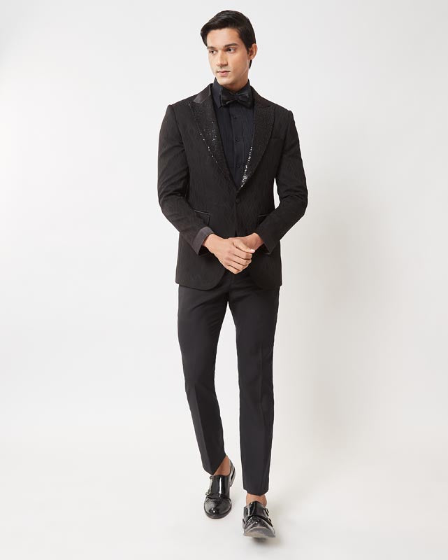 Dark Sequin Lapel Tuxedo