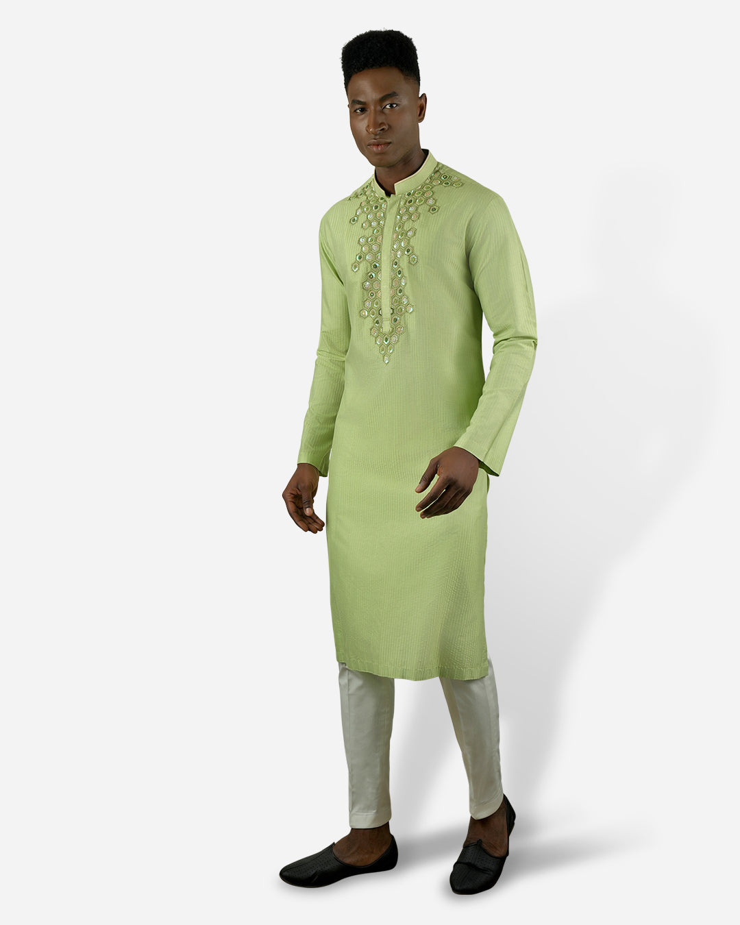 Moss Green Embroidered Kurta Set