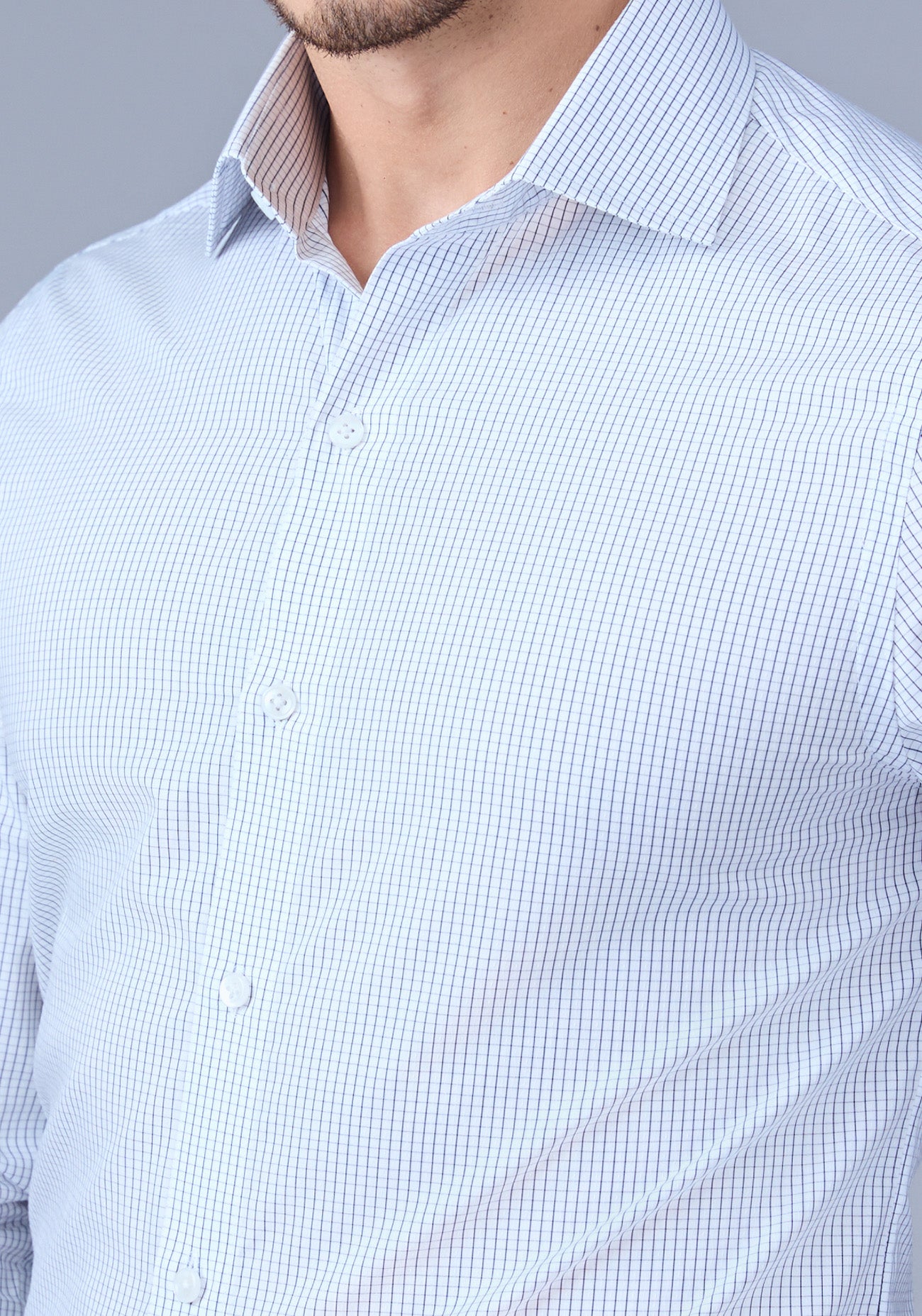 Powder Blue Herringbone Shirt
