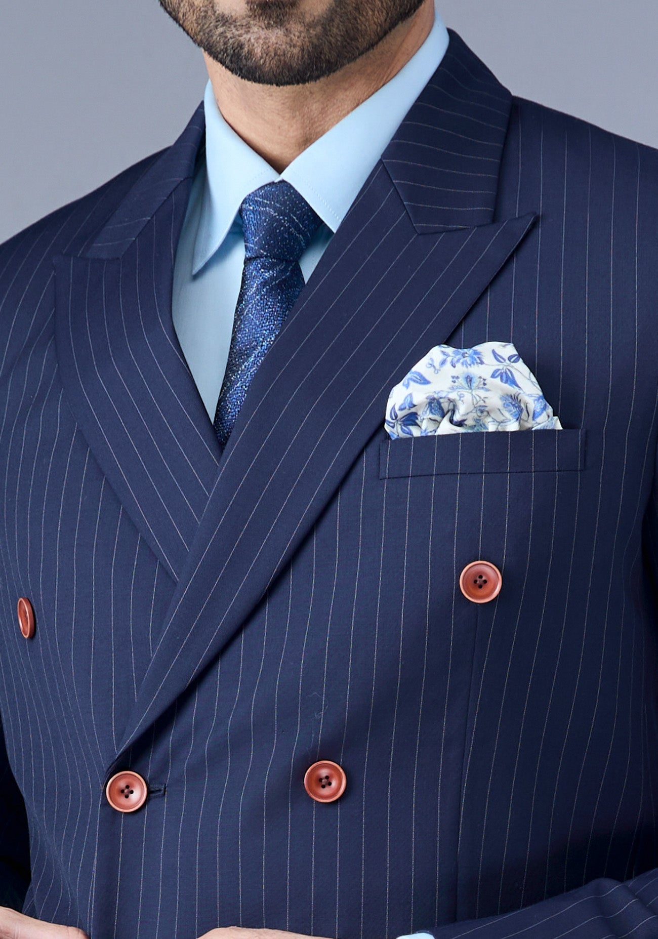 Navy Double Breasted Suit